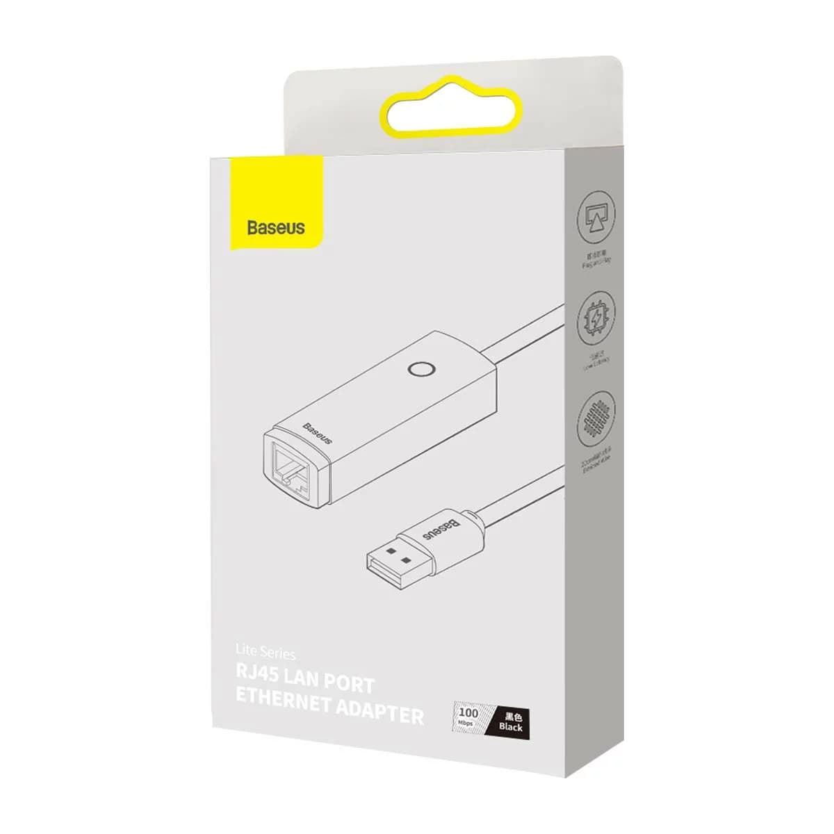 مبدل USB به LAN باسئوس مدل WKQX0000 100Mbps — تصویر ۳