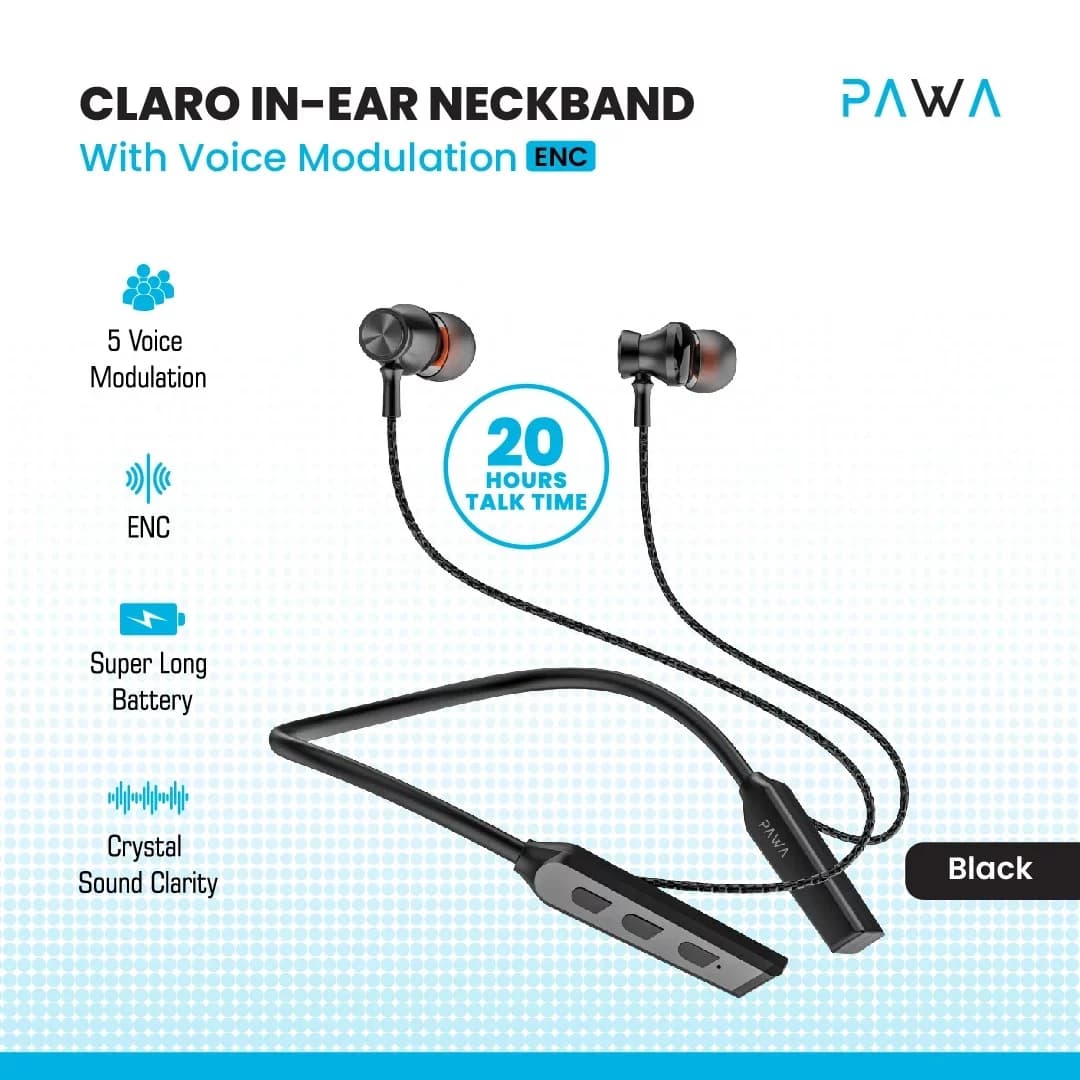 هدفون بلوتوثی پاوا مدل Claro ENC Neckband — تصویر ۶