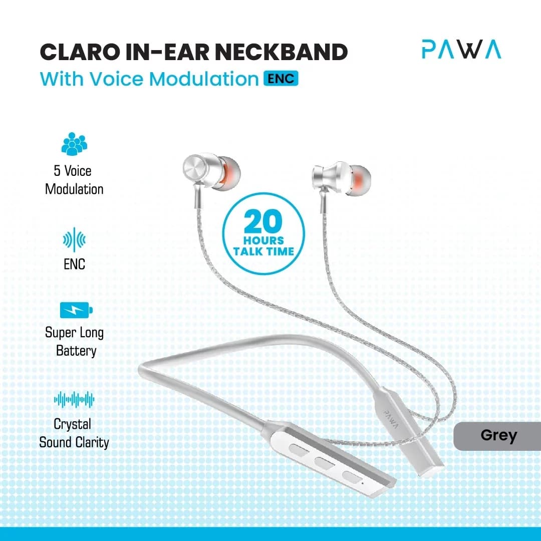 هدفون بلوتوثی پاوا مدل Claro ENC Neckband — تصویر ۷