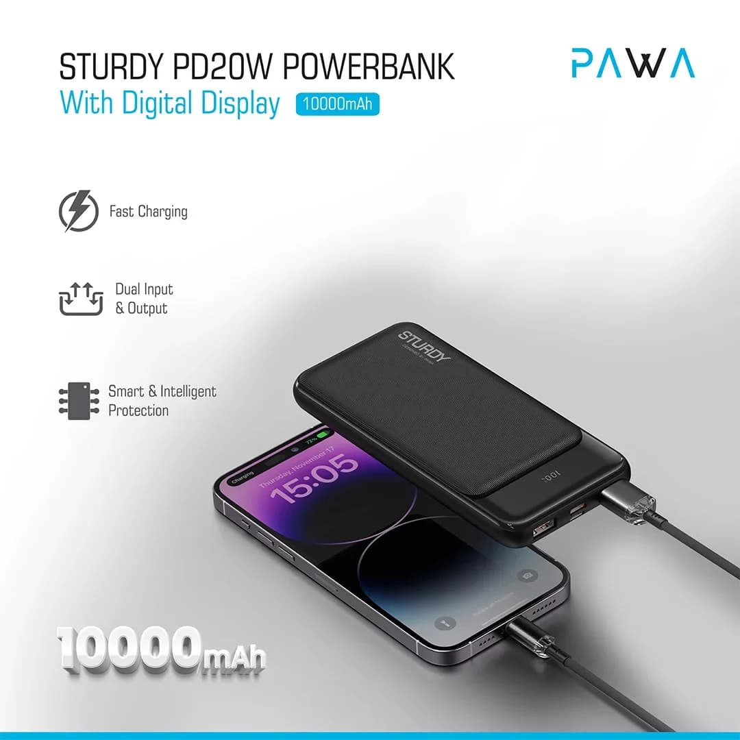 پاوربانک پاوا مدل SDR5798 باظرفیت 10000میلی آمپر ساعت — تصویر ۳