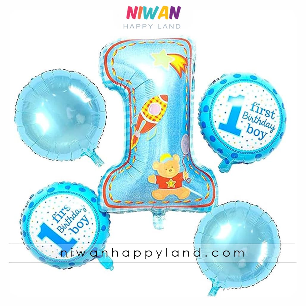 بادکنک یکسالگی پسر ۵عددی