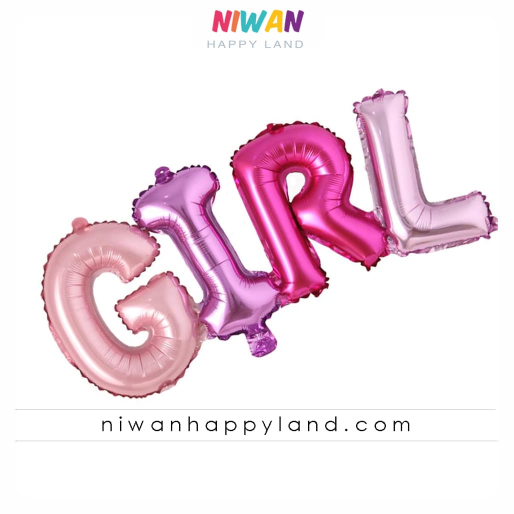 بادکنک فویلی حروف GIRL — تصویر ۳