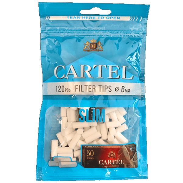 فیلتر سیگار کارتل اسلیم + کاغذ سیگار Cartel slim cigarettes tips + cigarettes paper — تصویر ۲