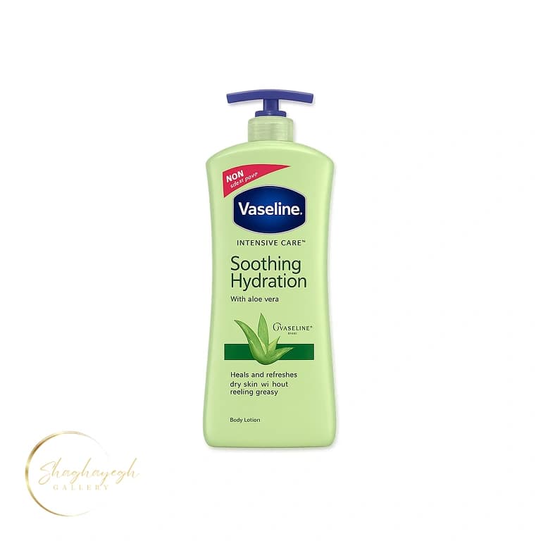 لوسیون بدن آبرسان و آرامش‌بخش با آلوئه‌ورا وازلین 725میل Vaseline Intensive Care Soothing Hydration Body Lotion — تصویر ۲