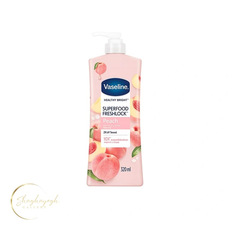 لوسیون بدن روشن‌کننده و محافظت‌کننده با هلو و ویتامین E وازلین 320میل Vaseline Peach Body Lotion