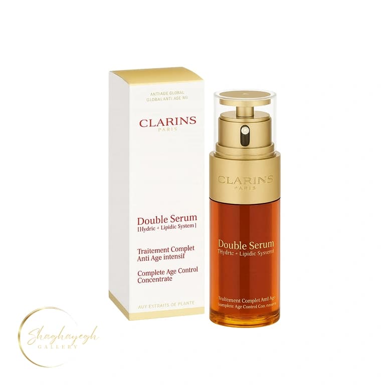 سرم ضدچروک و جوانساز پوست کلارنس 50 میل Clarins Double Serum Complete Age Control Concentrate — تصویر ۳