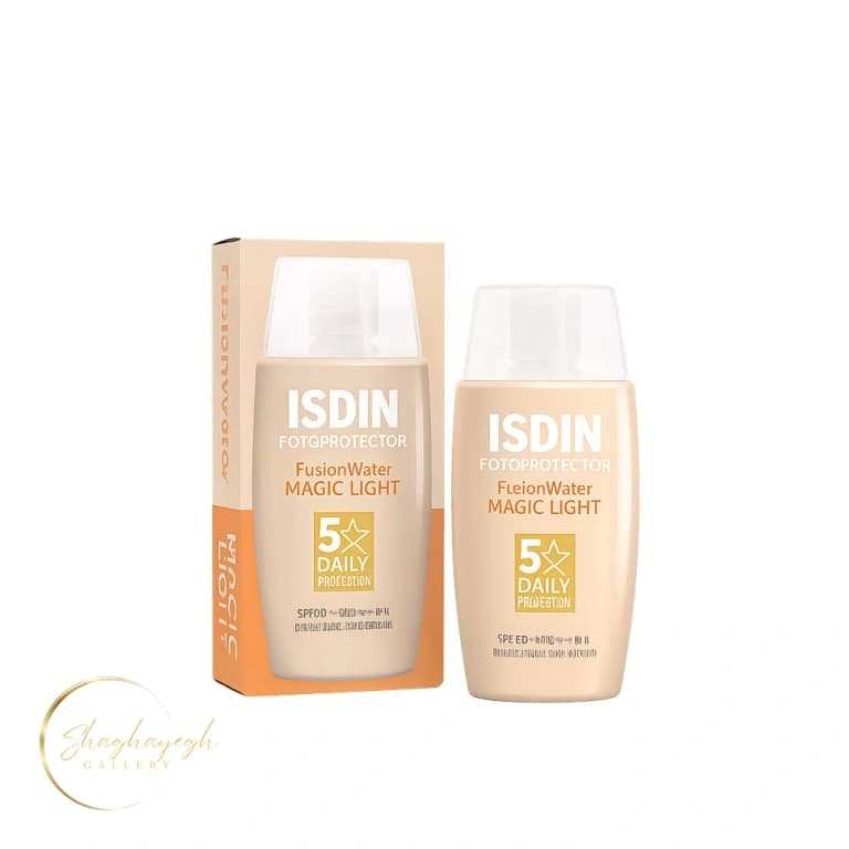 ضد آفتاب ایزدین فیوژن واتر مجیک لایت SPF50 مناسب انواع پوست 50 میل ISDIN Fotoprotector Fusion Water Magic Light SPF50 — تصویر ۳
