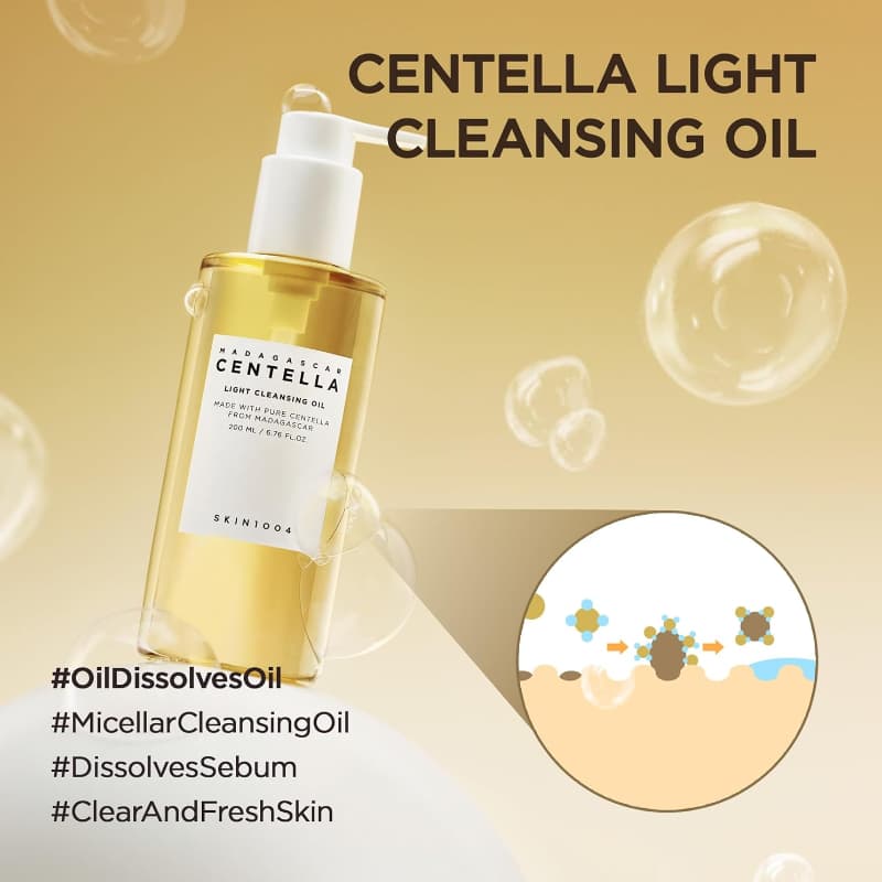 روغن پاک‌کننده سبک سنتلا اسکین1004 30میل SKIN1004 Madagascar Centella Light Cleansing Oil — تصویر ۵