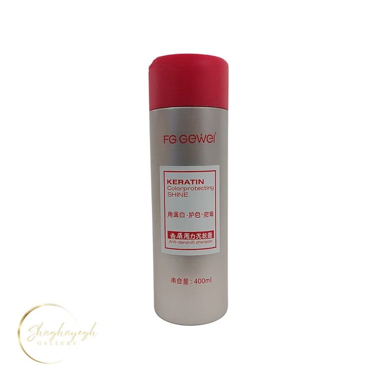 شامپو ضدشوره کراتینه براقکننده و محافظ رنگ FG GEWEI حجم 400 میل FG Gewei Keratin Color Protecting Shine Anti-Dandruff Shampoo