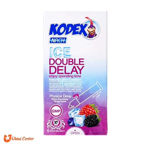 کاندوم تاخیری کودکس مدل Ice Double Delay بسته 12 عددی — تصویر ۳