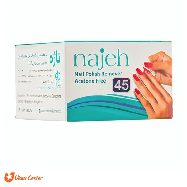 پد لاک پاک کن ناژه بدون استون بسته 45 عددی