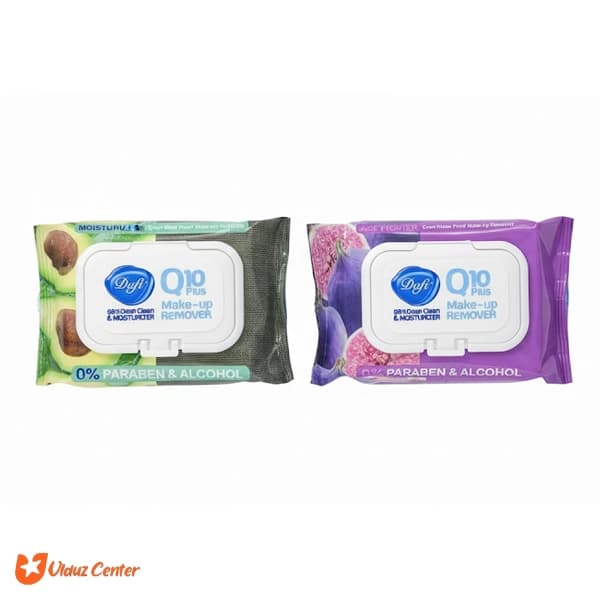 دستمال مرطوب آرایشی Q10 میوه ای دافی 50 عددی — تصویر ۲