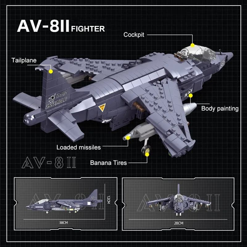 لگو هواپیمای جنگنده پیشرفته مدل AV-8II برند JIE STAR کد 61052 — تصویر ۴