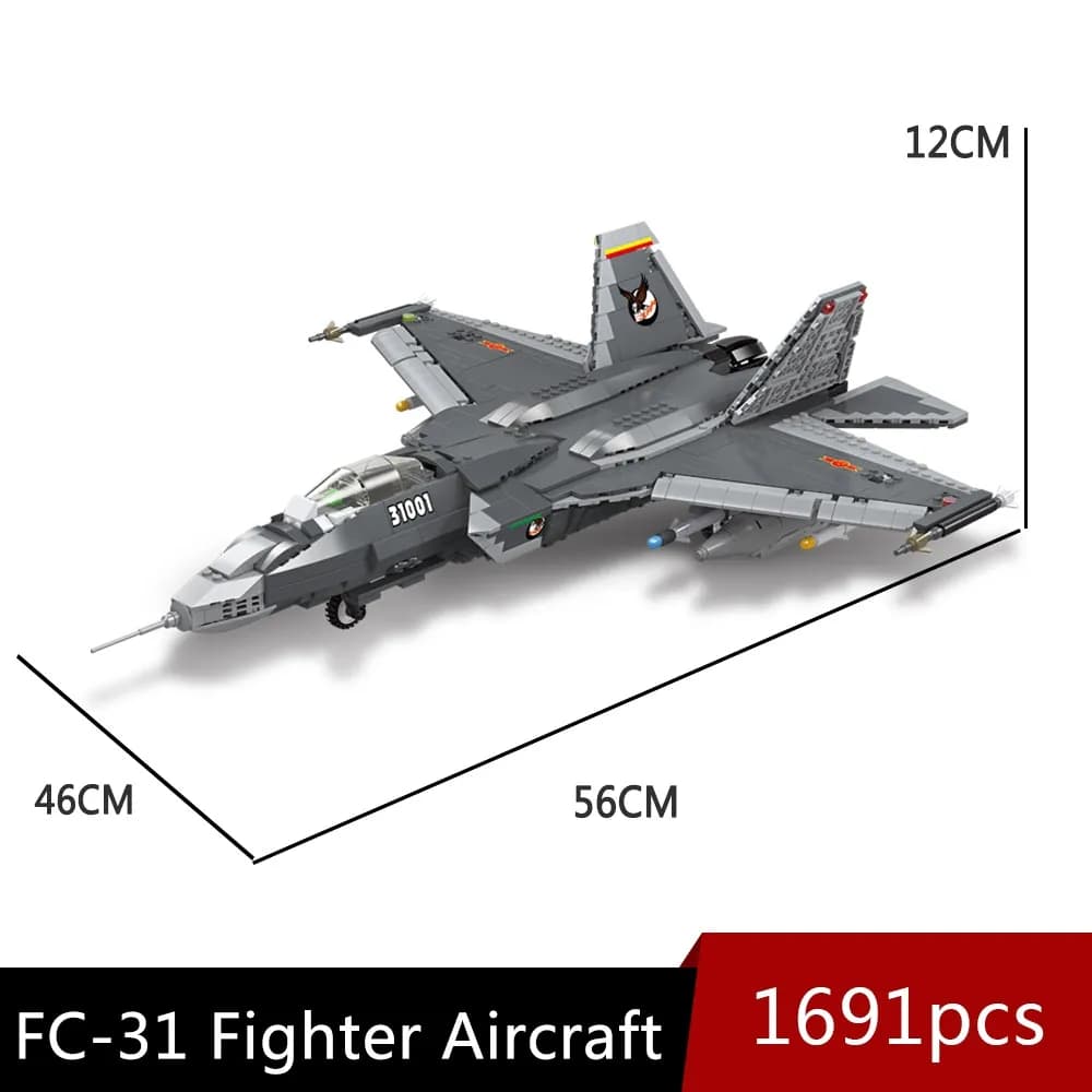لگو هواپیمای جنگنده پیشرفته مدل FC-31 برند JIE STAR کد 61051 — تصویر ۹