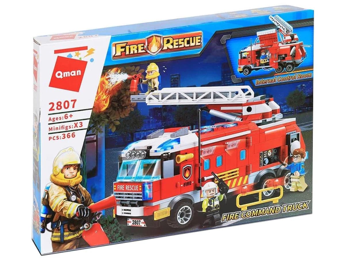 لگو ماشین آتش‌نشانی مدل Fire Rescue برند QMAN کد 2807 — تصویر ۴