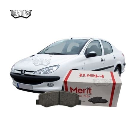 لنت ترمز جلو پژو 206 صندوقدار 1392-1400 برند مریت (Merit)