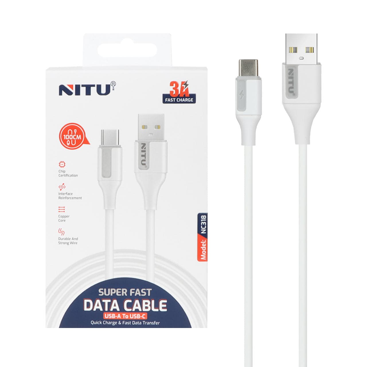کابل تایپ سی NITU مدل NC318 — تصویر ۲