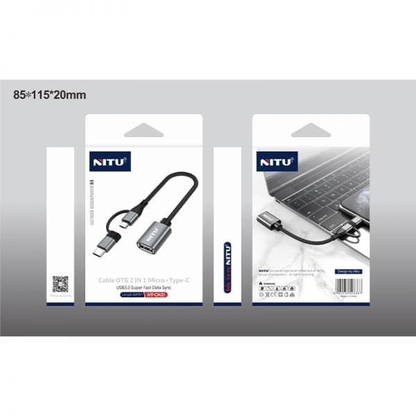 کابل تبدیل NITU NT-CN21 OTG USB To MicroUSB / Type-C — تصویر ۴