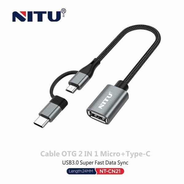 کابل تبدیل NITU NT-CN21 OTG USB To MicroUSB / Type-C — تصویر ۵