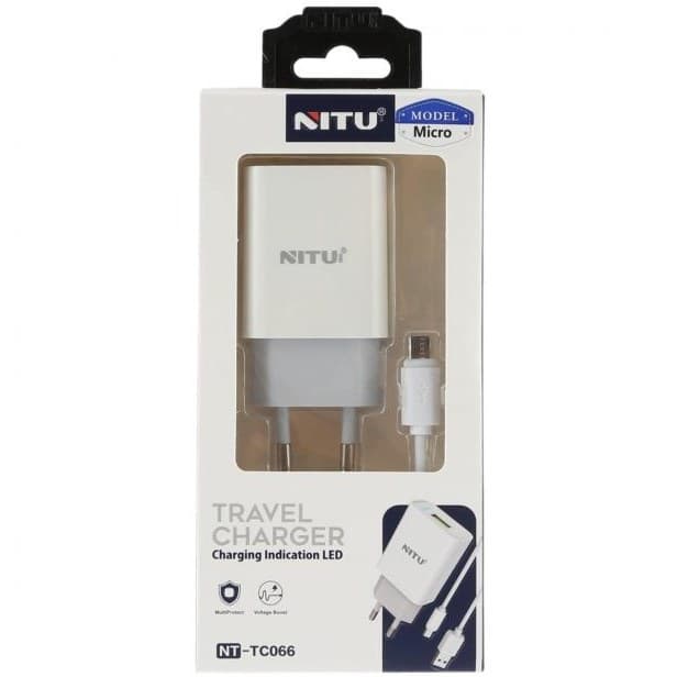 شارژر دیواری نیتو NITU NT-TC66 با کابل MicroUsb