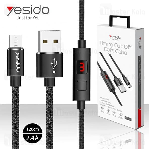 کابل USB به micro-usb یسیدو YESIDO CA46 طول 1.2متر 2.4 آمپر — تصویر ۲