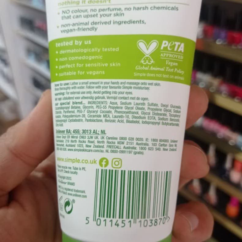 ژل شستشوی صورت Moisturising Facial سیمپل کد 1293 — تصویر ۵