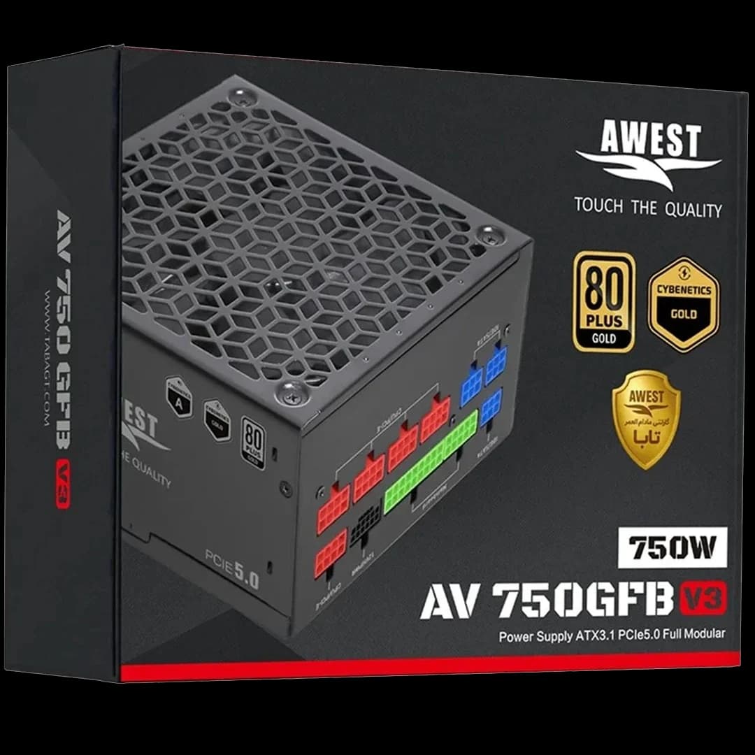 منبع تغذیه کامپیوتر اوست مدل AV750 GFB V3 80 Plus Gold توان 750 وات — تصویر ۷