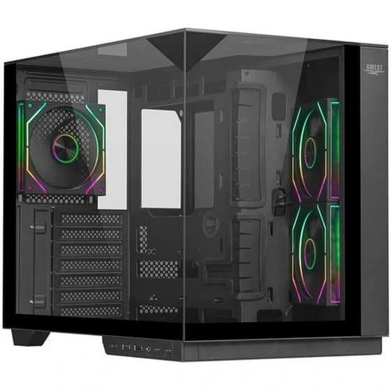 کیس کامپیوتر اوست مدل AQ17 TG ARGB Mid Tower مشکی — تصویر ۱۰