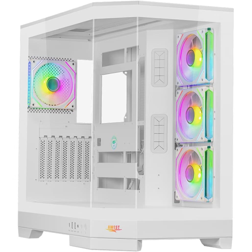 کیس کامپیوتر اوست GT AQ1 MW ARGB Mid Tower سفید — تصویر ۳