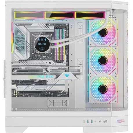 کیس کامپیوتر اوست GT AQ1 MW ARGB Mid Tower سفید — تصویر ۹