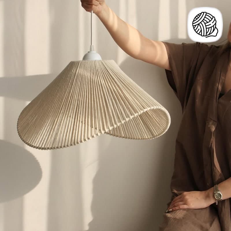 لوستر مکرومه بافی مدل کلاهی — تصویر ۳