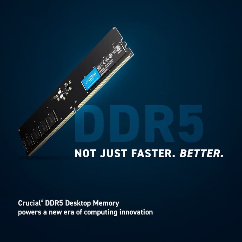 رم کامپیوتر کروشیال تک کاناله CT32 فرکانس 5600 مگاهرتز DDR5 تایمینگ CL46 حافظه 32 گیگابایت — تصویر ۳