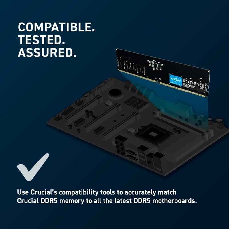 رم کامپیوتر کروشیال تک کاناله CT32 فرکانس 5600 مگاهرتز DDR5 تایمینگ CL46 حافظه 32 گیگابایت — تصویر ۴