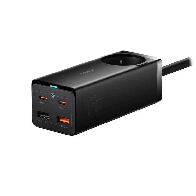 شارژر رومیزی باسئوس مدل Baseus PSZM000901 ظرفیت ۶۵ وات با ۵ پورت — تصویر ۳