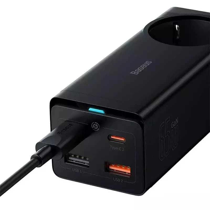 شارژر رومیزی باسئوس مدل Baseus PSZM000901 ظرفیت ۶۵ وات با ۵ پورت — تصویر ۴