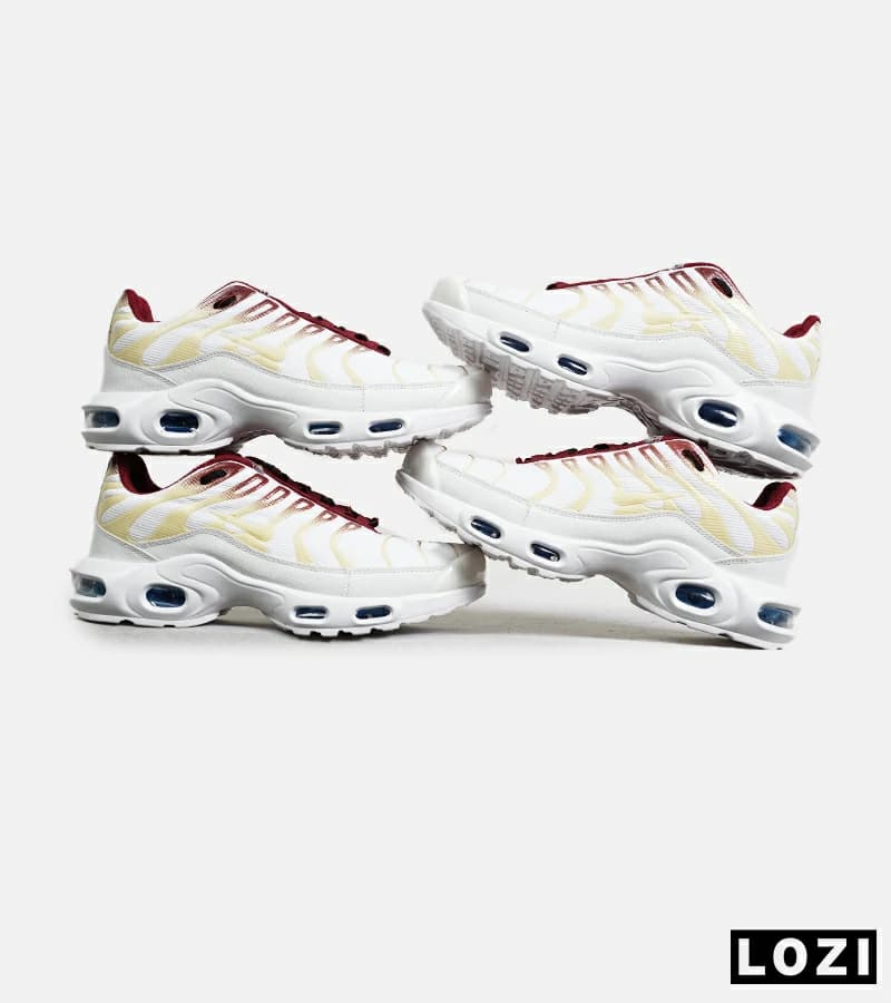 کفش کتانی مردانه و زنانه سفید قرمز زرد NIKE AirMax Plus TN Ultra | مدل 7001 — تصویر ۴