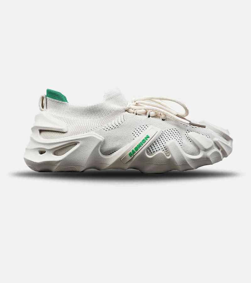 کفش کتانی مردانه سفید سبز BALENCIAGA مدل 9010