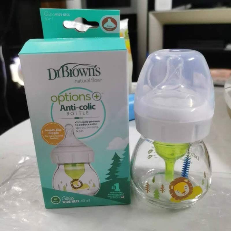 شیشه شیر پیرکس 60 میل آپشن پلاس دکتر براون طرح شیر Dr Browns — تصویر ۴