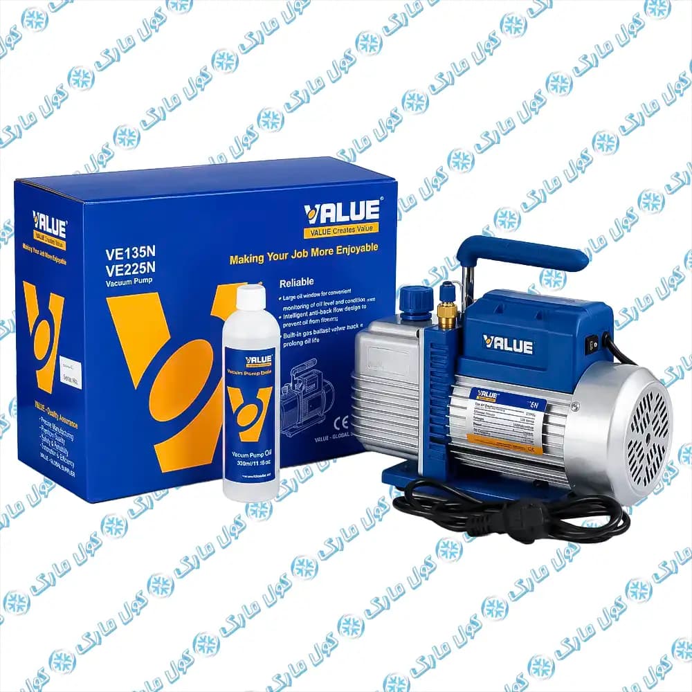 پمپ وکیوم دو مرحله‌ای والو VALUE مدل VE225N با توان 1/3 اسب بخار — تصویر ۲