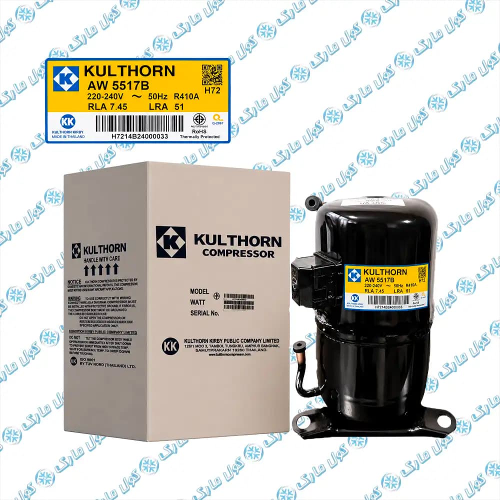 کمپرسور پیستونی کالترون تایلند مدل AW5517B چهار پایه گاز 410 — تصویر ۲