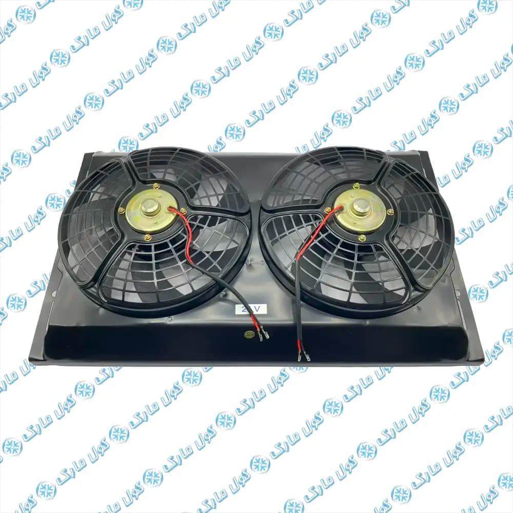 فن رادیاتور جفت (دوبل) فلزی 24 ولت 23×14 — تصویر ۳
