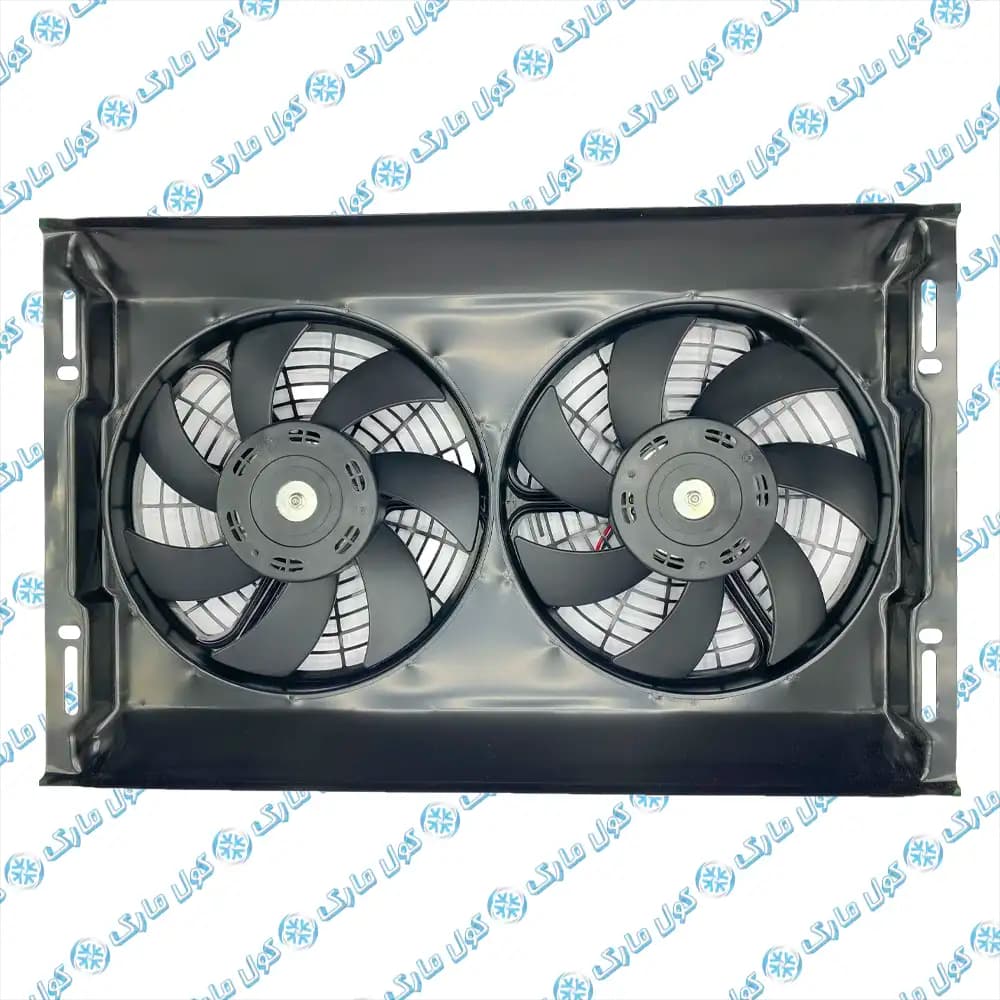 فن رادیاتور جفت (دوبل) فلزی 24 ولت 23×14