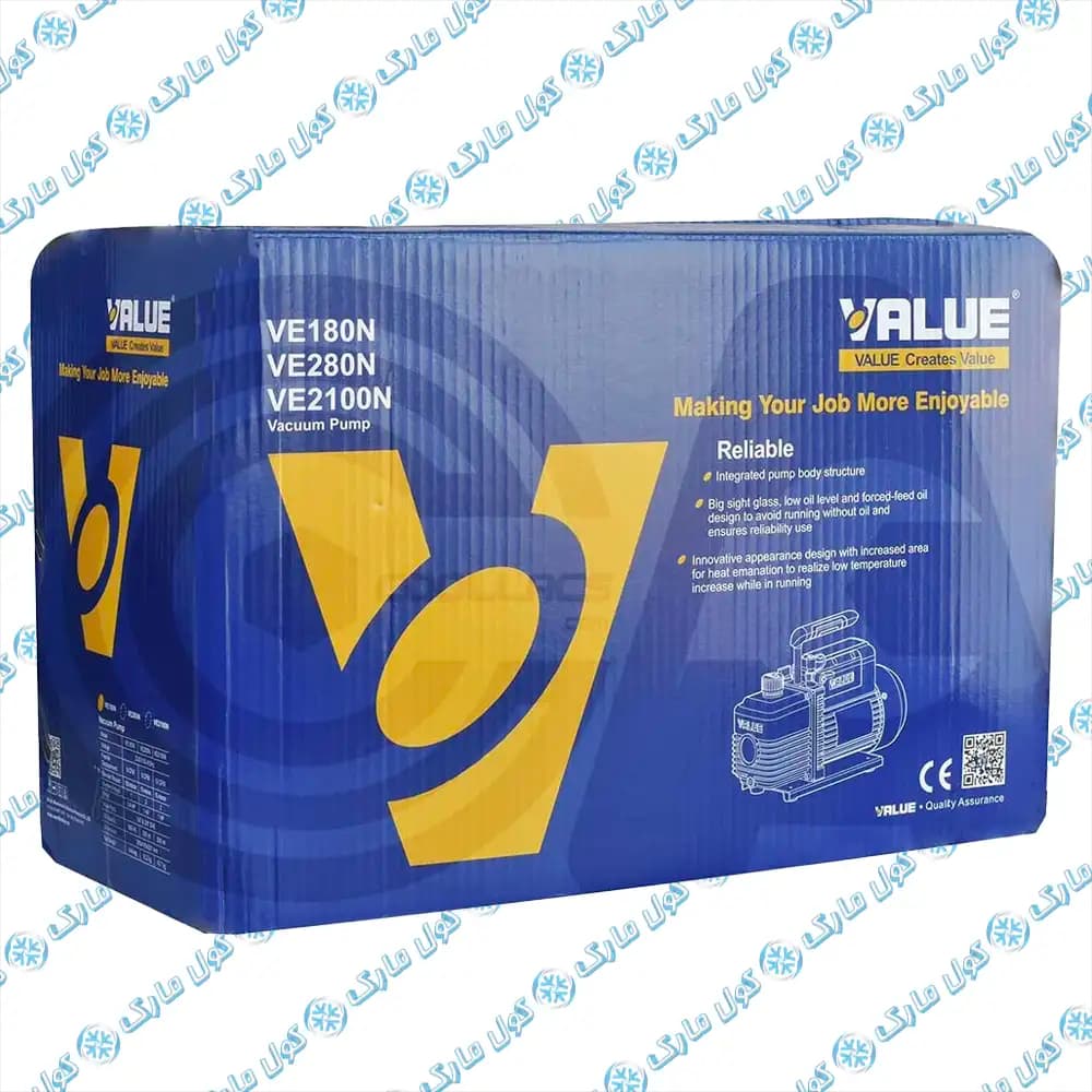 پمپ وکیوم تک مرحله‌ای والو VALUE مدل VE180N با توان 3/4 اسب بخار — تصویر ۸