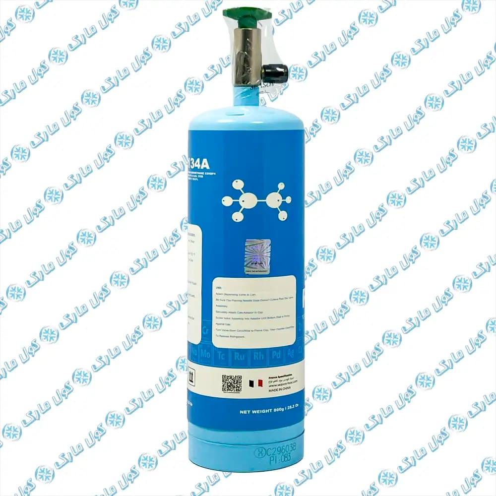 گاز مبرد سیزن (SEASON) R134a – کپسول 1 کیلو گرمی با شیر — تصویر ۳