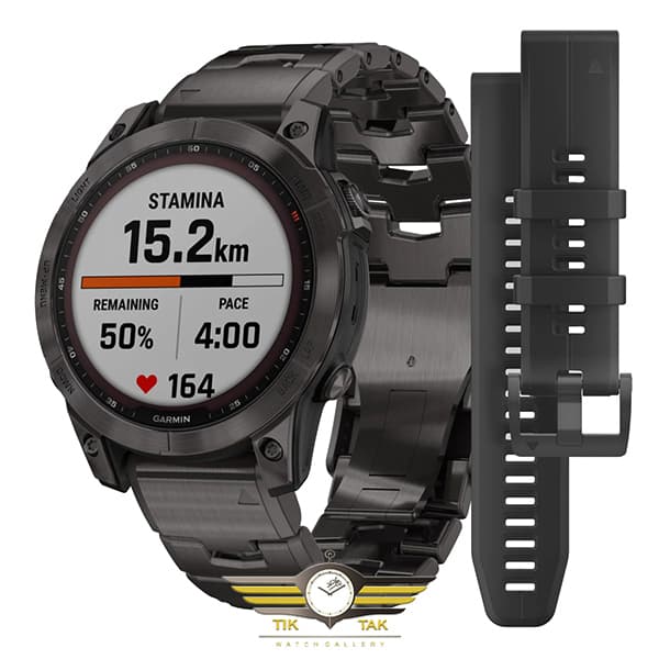 ساعت گارمین مدل GARMIN FENIX 7 SAPPHIRE SOLAR TITANIUM BAND