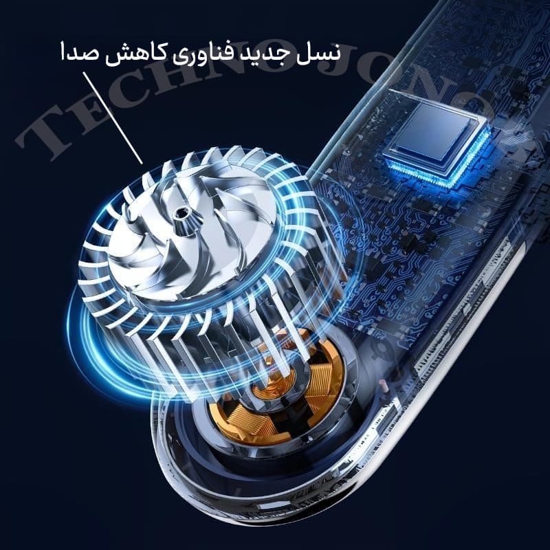 پنکه گردنی شارژی مدل N25 بدون پره (Bladeless) با نمایشگر LED و باتری 4000mAh — تصویر ۴