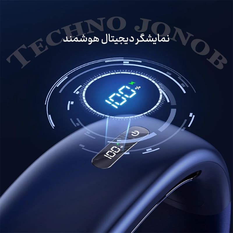 پنکه گردنی شارژی مدل N25 بدون پره (Bladeless) با نمایشگر LED و باتری 4000mAh — تصویر ۵