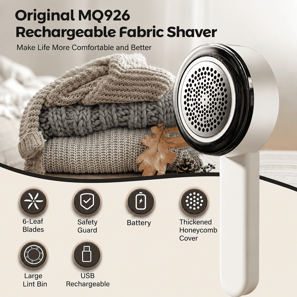 پرزگیر لباس شارژی اورجینال MQ926 | دستگاه حذف پرز و کرک لباس