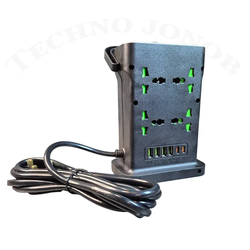 چندراهی برق مدل Power Socket HG-264C | دارای 4 عدد USB 2 عدد تایپ سی