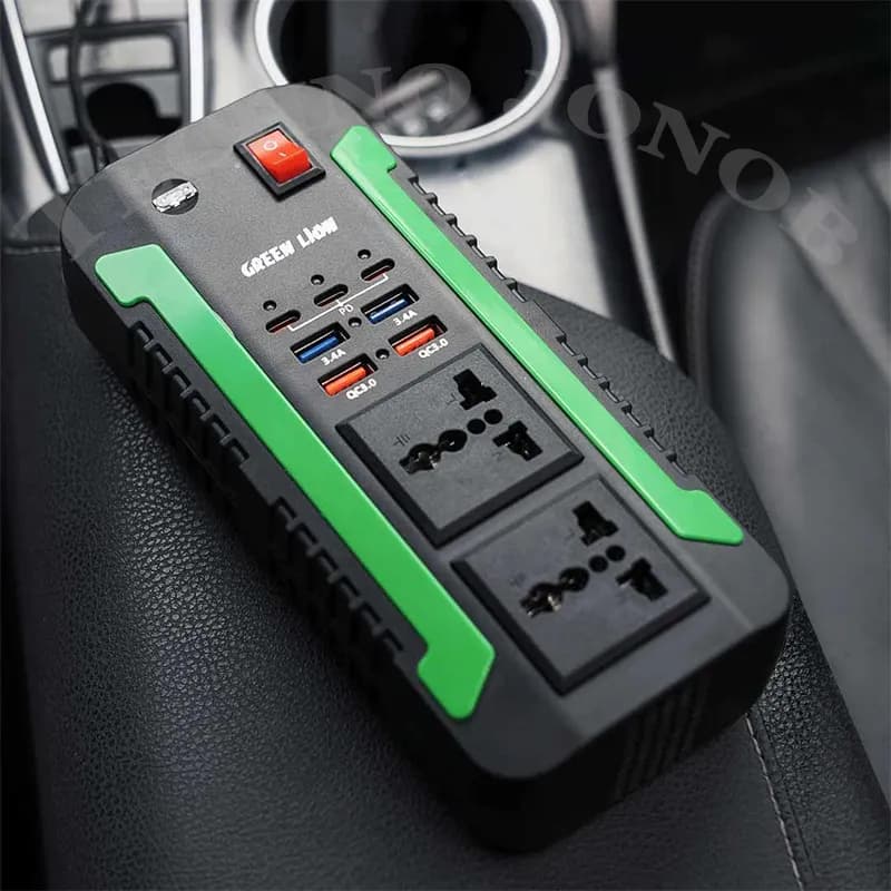 اینورتر (مبدل) برق گرین لاین Spark 300 وات | همراه با ۲ خروجی AC و ۷ پورت USB پرقدرت — تصویر ۶